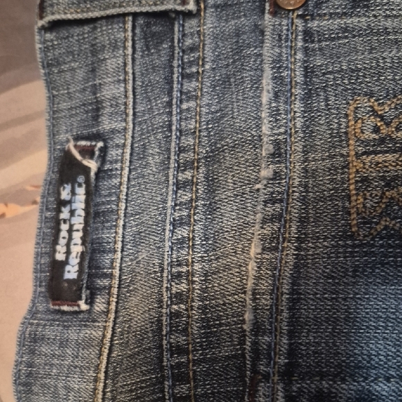 Rock & Republic Blue Boot Cut Jeans with Embroidery - Picture 2 of 4